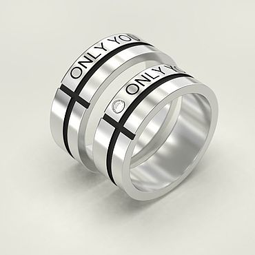 Обручальные кольца из серебра : Only You. Ювелирные украшения Счастливые Люди. Украшения ручной работы - Ярмарка Мастеров Украшения ручной работы. Ярмарка Мастеров - ручная работа Обручальные кольца из серебра : Only You. Handmade.