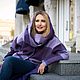 Oversize coat with Snood ' Lavender cage', Coats, Moscow,  Фото №1