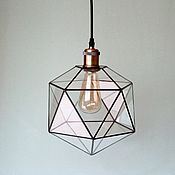 Для дома и интерьера handmade. Livemaster - original item Stained glass ceiling lamp Tiffany. The icosahedron. retro. Loft. Loft. Handmade.
