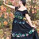 Платье бохо " Ночь и фиалки"вышивка, Платья, Северодонецк,  Фото №1