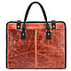 Leather business bag 'Justin' (red antique). Classic Bag. Russian leather Guild. Online shopping on My Livemaster.  Фото №2
