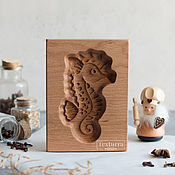 Для дома и интерьера ручной работы. Ярмарка Мастеров - ручная работа HIPPOCAMPUS wooden gingerbread/honeycake mold. Handmade.