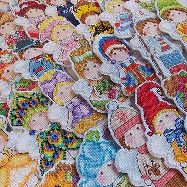 Куклы и игрушки ручной работы. Ярмарка Мастеров - ручная работа Набор вышитых куколок. Handmade.