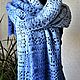 Заказать Синий палантин крючком-Шаль крючком-Платок крючком. Multi Color Crochet (voronkova-olga). Ярмарка Мастеров. . Палантины Фото №3