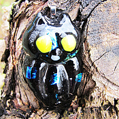 Подвески ручной работы. Ярмарка Мастеров - ручная работа Сова Ночная. Кулон. Стекло, дихроик.. Handmade.