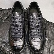 Обувь ручной работы handmade. Livemaster - original item Sneakers classic crocodile leather, in black.. Handmade.