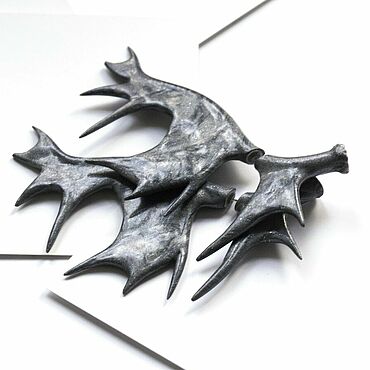 Украшения ручной работы. Ярмарка Мастеров - ручная работа Серьги рога растяжки-обманки серебристо-перламутровые лжерастяжки. Handmade.