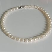 Украшения handmade. Livemaster - original item Choker made of natural pearls and 925 silver through a knot with a ball lock. Handmade.