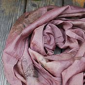 Шарф шелковый "Зефир" розовый элегантный