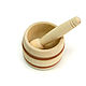Mortar with pestle wooden large. Utensils for the kitchen, Ware in the Russian style, Tomsk,  Фото №1