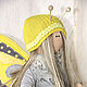 Кукла-бабочка. Желтая с серым. Интерьерная кукла. Мягкие игрушки. Страна малышей (Ольга). Ярмарка Мастеров.  Фото №4
