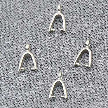 Материалы для творчества ручной работы. Ярмарка Мастеров - ручная работа Бейл зажимной держатель подвески серебро 925 пробы 10,4х2,2 мм ФУ-038. Handmade.