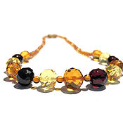 Украшения handmade. Livemaster - original item Amber beads with diamond cut. Handmade.