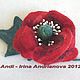 Brooch 'Poppy'. Brooches. The author felt from Andi. Online shopping on My Livemaster.  Фото №2