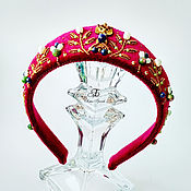 Украшения handmade. Livemaster - original item The rim is velvet burgundy The Queen`s treasure. Handmade.