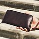 Wallet  clutch  brown leather purse, Man purse, Volzhsky,  Фото №1