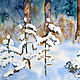 Watercolor. On the edge of the forest, Pictures, Moscow,  Фото №1