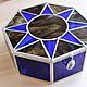 Order stained glass jewelry box. Blue Tiffany box. Glass Flowers. Livemaster. . Box Фото №3