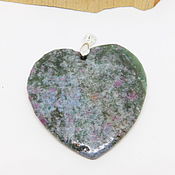 Украшения handmade. Livemaster - original item Heart of Karelia pendant (fuchsit, kyanite, corundum). Handmade.
