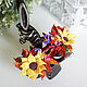 Miniature basket with handmade polymer clay flowers. Composition. Olga-art-flower. My Livemaster. Фото №6