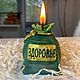 Свеча,,Мешочек Здоровье". Свечи. Helen'candle. Интернет-магазин Ярмарка Мастеров.  Фото №2