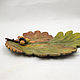 Autumn oak plate 15cm. Plates. Elena Zaychenko - Lenzay Ceramics. Online shopping on My Livemaster.  Фото №2
