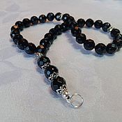 Фен-шуй и эзотерика handmade. Livemaster - original item Rosary made of black agate faceted 33 beads and 925 silver. Handmade.