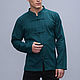 Shirt in Chinese style ' Teal', Shirts, Tel Aviv,  Фото №1