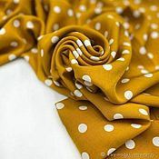 Материалы для творчества handmade. Livemaster - original item Fabric: Viscose plaited polka dots on mustard. Handmade.