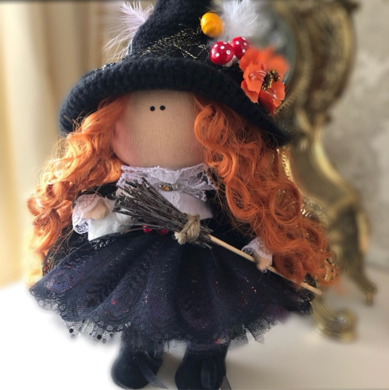 Кукла тыквоголовка ведьмочка