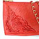 Кожаная сумочка "Роза красная..."3. Классическая сумка. Наталия. Интернет-магазин Ярмарка Мастеров.  Фото №2