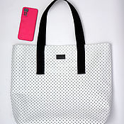 Сумки и аксессуары handmade. Livemaster - original item Shopper bag made of genuine star-perforated leather. Handmade.
