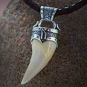 Фен-шуй и эзотерика handmade. Livemaster - original item The tooth of a Bear in silver with rune Uruz. Handmade.