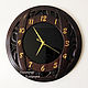 Round wall clock made of wood and glass, Watch, Ivanovo,  Фото №1