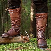 Обувь ручной работы handmade. Livemaster - original item Aragorn Knee-high Leather Boots with Ties. Handmade.