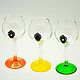 Set of three 'BAROQUE' glasses on legs of colored glass, Gifts for March 8, Zhukovsky,  Фото №1