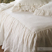 Для дома и интерьера handmade. Livemaster - original item Linen valance, bed skirt made of softened boiled flax. Handmade.