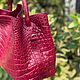 Большая сумка из мягкой дубленой крокодиловой кожи. Сумка-тоут. Chic bags. Ярмарка Мастеров.  Фото №4