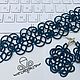 Кружевной комплект «Синева». Комплекты украшений. AnnaVolkova-Tatting. Интернет-магазин Ярмарка Мастеров.  Фото №2