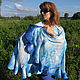 Large felted tippet shawl poncho 'Sky in the clouds'. Wraps. studiya. My Livemaster. Фото №5