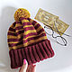 МК Шапка Гриффиндор с помпоном. Схемы вязания. ArtKnitDesign Свитера Уизли. Ярмарка Мастеров.  Фото №4