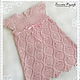 Knitted baby dress for girls cotton Pink dreams, , Novosibirsk,  Фото №1