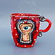 Taza con decoración de ojo de Cerradura', Mugs and cups, Moscow,  Фото №1
