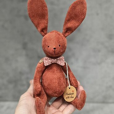 Куклы и игрушки ручной работы. Ярмарка Мастеров - ручная работа Мягкие игрушки: Зайка вельветовый. Handmade.