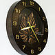 Wall clock 'Grape leaf' dark wood metal. Watch. KancyrevDecoration. My Livemaster. Фото №5