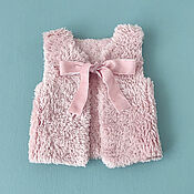 Одежда детская handmade. Livemaster - original item Knitted vest for girls, fluffy. Handmade.