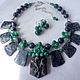 2niti NECKLACE EARRINGS green AGATE, LARVIKITE (FACETED) beads. Jewelry Sets. Dorida's Gems (Dorida-s-gems). My Livemaster. Фото №4