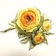 Order Brooch Sunny Persimmon Handmade flowers made of fabric. ms. Decorator. Livemaster. . Brooches Фото №3