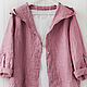 Dusty pink cardigan jacket made of 100% linen, Jackets, Tomsk,  Фото №1