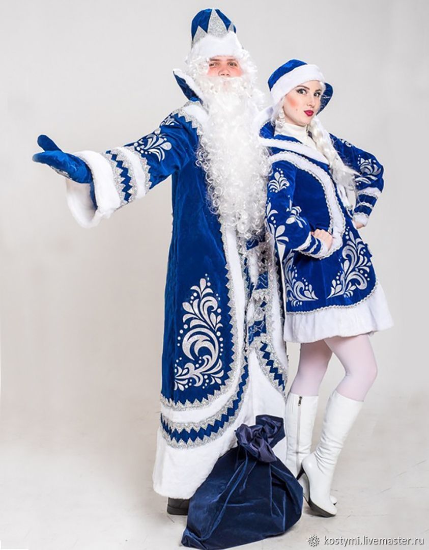 Снегурочка в костюме деда мороза